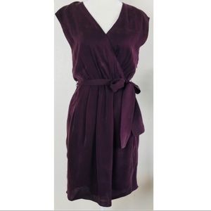 Theory Maroon A-Line Talya Cicero Wrap Silk